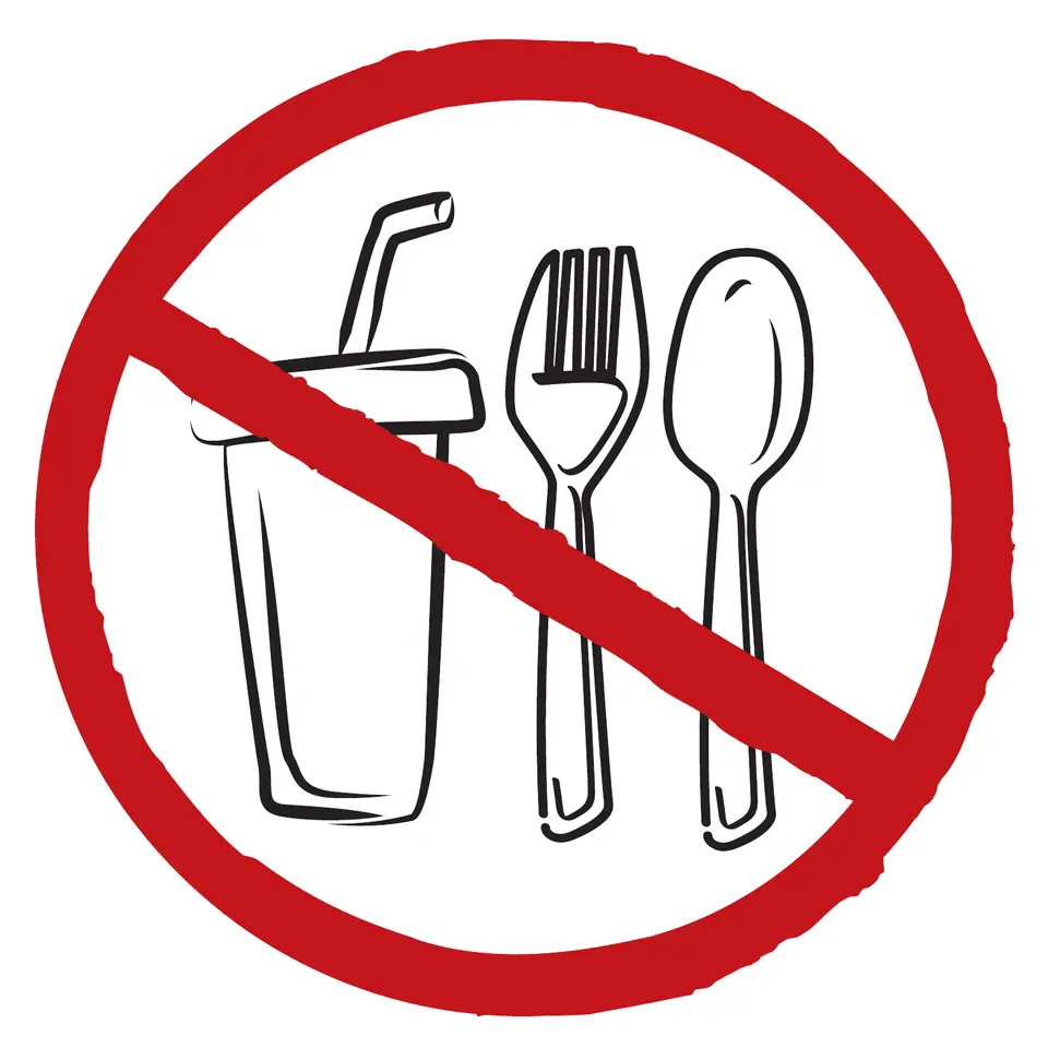 Schild: mitgebrachte Speisen und Getränke nicht erlaubt
